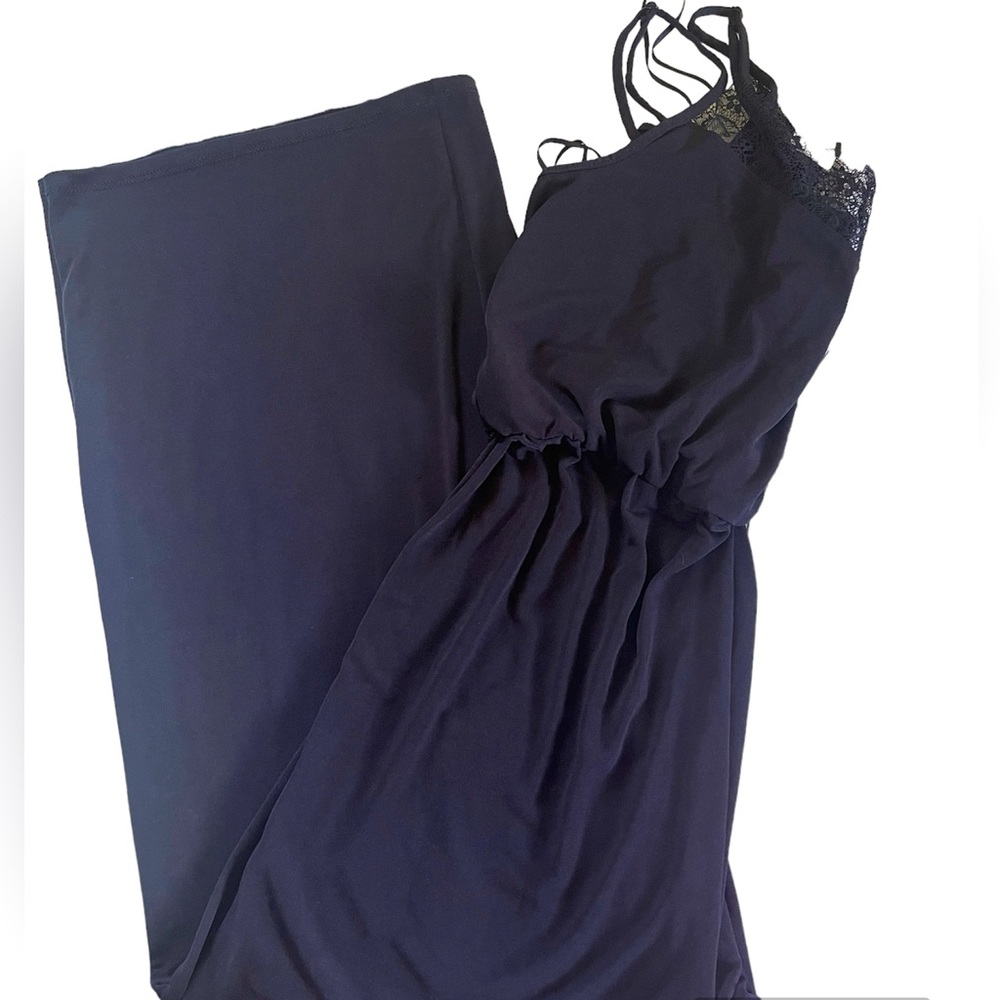 NWT Express Navy Blue Lace Jumpsuit Size Small - Picture 2 of 8